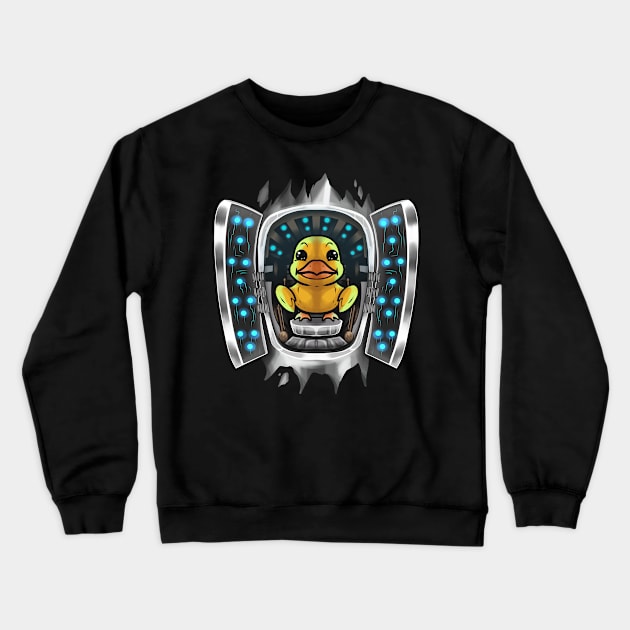 Duck Inside Costume Duck Takes Over Control Halloween Crewneck Sweatshirt by SinBle